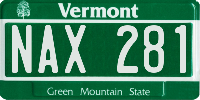 VT license plate NAX281