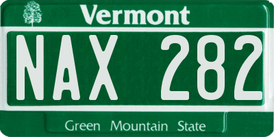 VT license plate NAX282