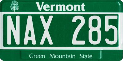 VT license plate NAX285
