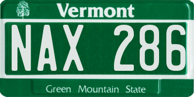 VT license plate NAX286