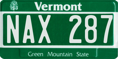 VT license plate NAX287