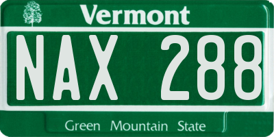 VT license plate NAX288