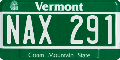 VT license plate NAX291