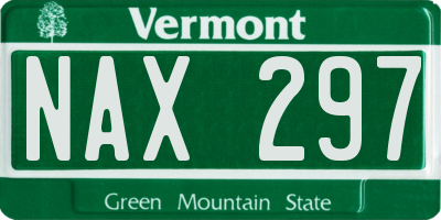 VT license plate NAX297