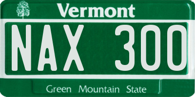 VT license plate NAX300