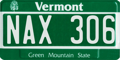 VT license plate NAX306