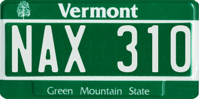 VT license plate NAX310