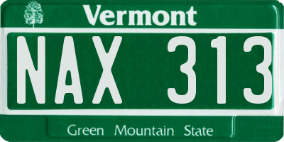 VT license plate NAX313
