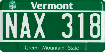 VT license plate NAX318