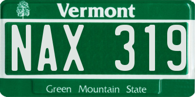 VT license plate NAX319