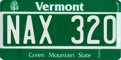 VT license plate NAX320
