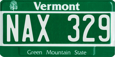 VT license plate NAX329