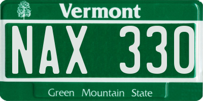 VT license plate NAX330