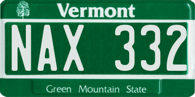 VT license plate NAX332
