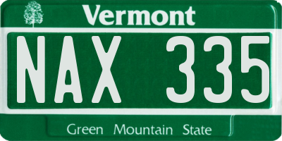 VT license plate NAX335