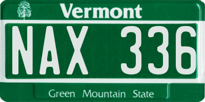 VT license plate NAX336