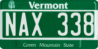 VT license plate NAX338