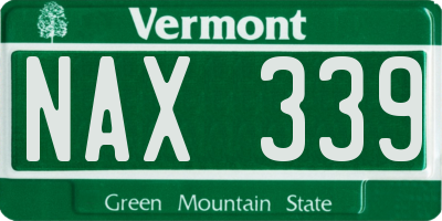 VT license plate NAX339