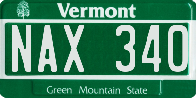 VT license plate NAX340