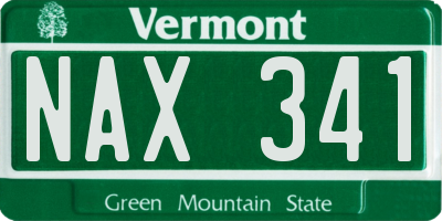VT license plate NAX341