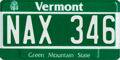 VT license plate NAX346