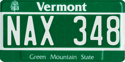 VT license plate NAX348