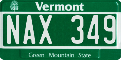 VT license plate NAX349