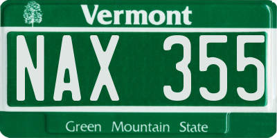 VT license plate NAX355