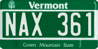 VT license plate NAX361