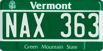 VT license plate NAX363