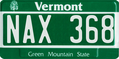 VT license plate NAX368