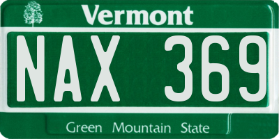 VT license plate NAX369