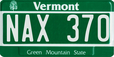 VT license plate NAX370