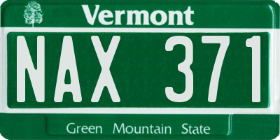 VT license plate NAX371