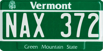 VT license plate NAX372