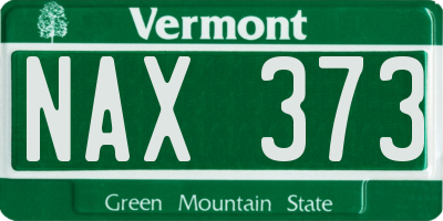 VT license plate NAX373