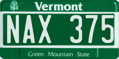 VT license plate NAX375