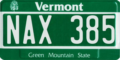 VT license plate NAX385