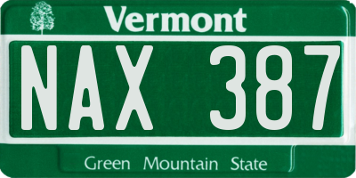 VT license plate NAX387