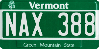 VT license plate NAX388