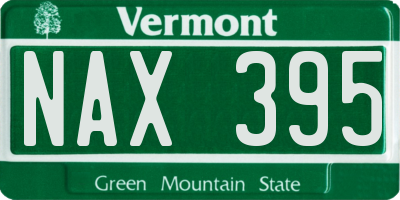 VT license plate NAX395