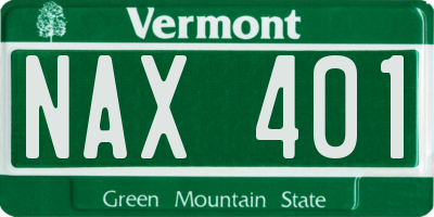 VT license plate NAX401