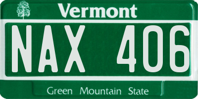 VT license plate NAX406