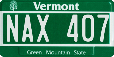 VT license plate NAX407