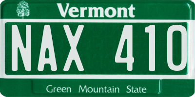 VT license plate NAX410