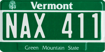 VT license plate NAX411
