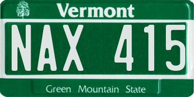 VT license plate NAX415