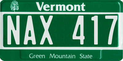 VT license plate NAX417