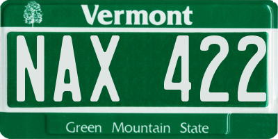 VT license plate NAX422