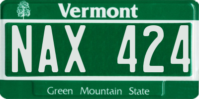 VT license plate NAX424